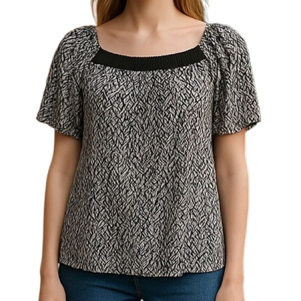 Notations | Boatneck Short Sleeve Blouse